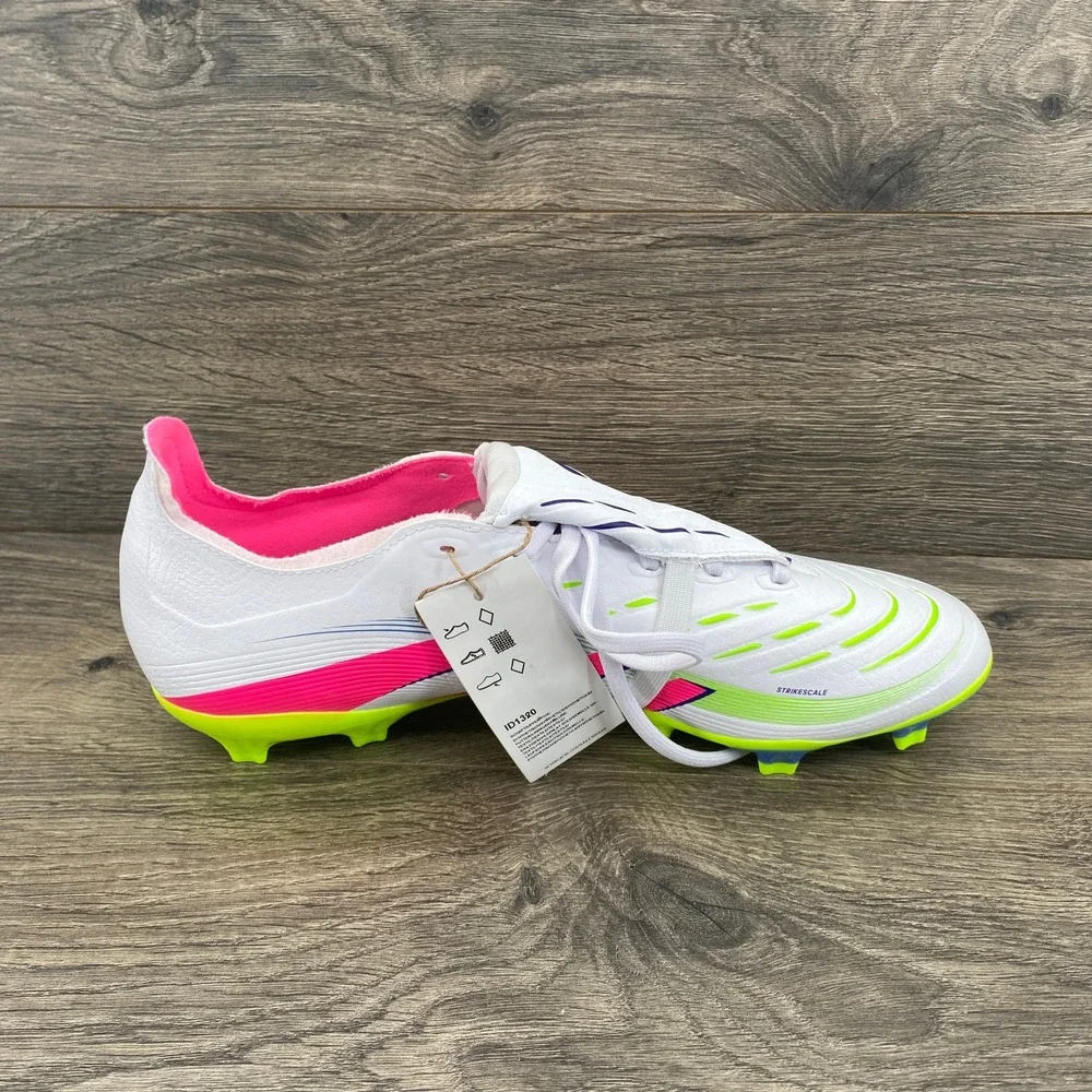 Adidas Predator League FT Soccer Cleats Mens 10.5 White Pink ID1320 FG Boots